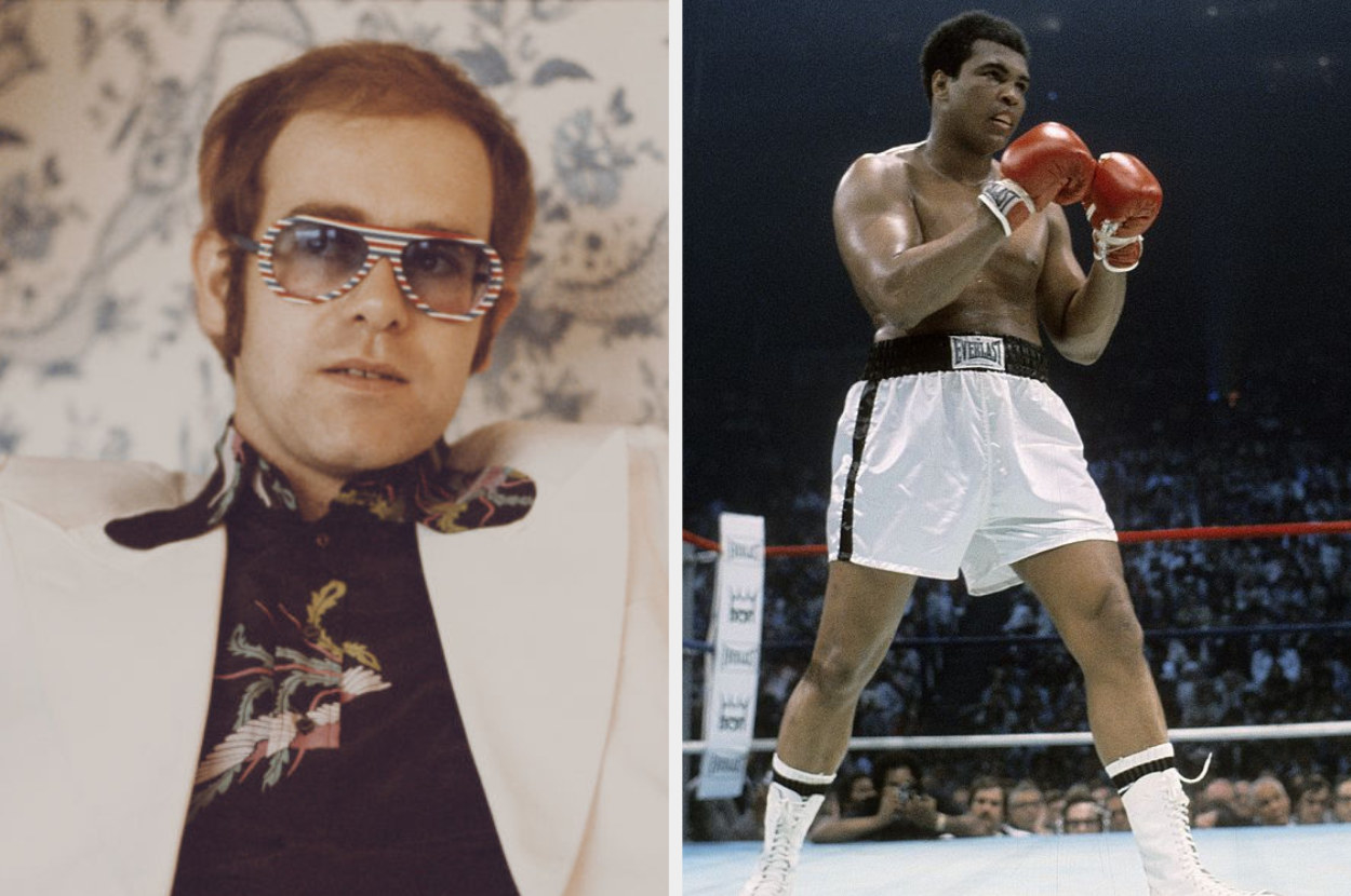 Elton John and Muhammad Ali in the 1970s