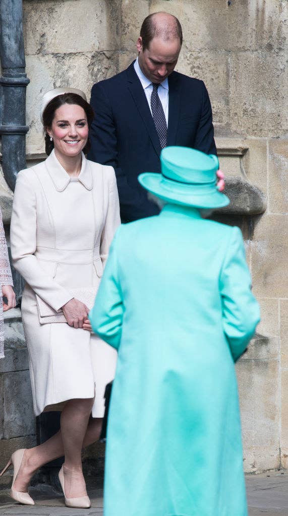 Kate curtsying to the Queen