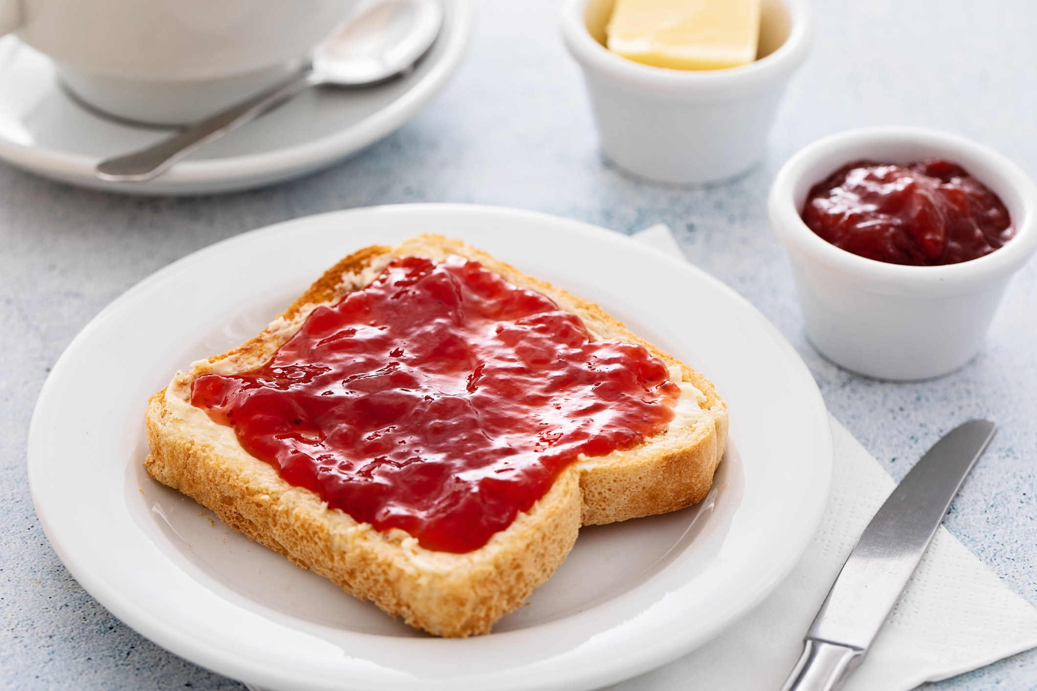 jam and butter on bread