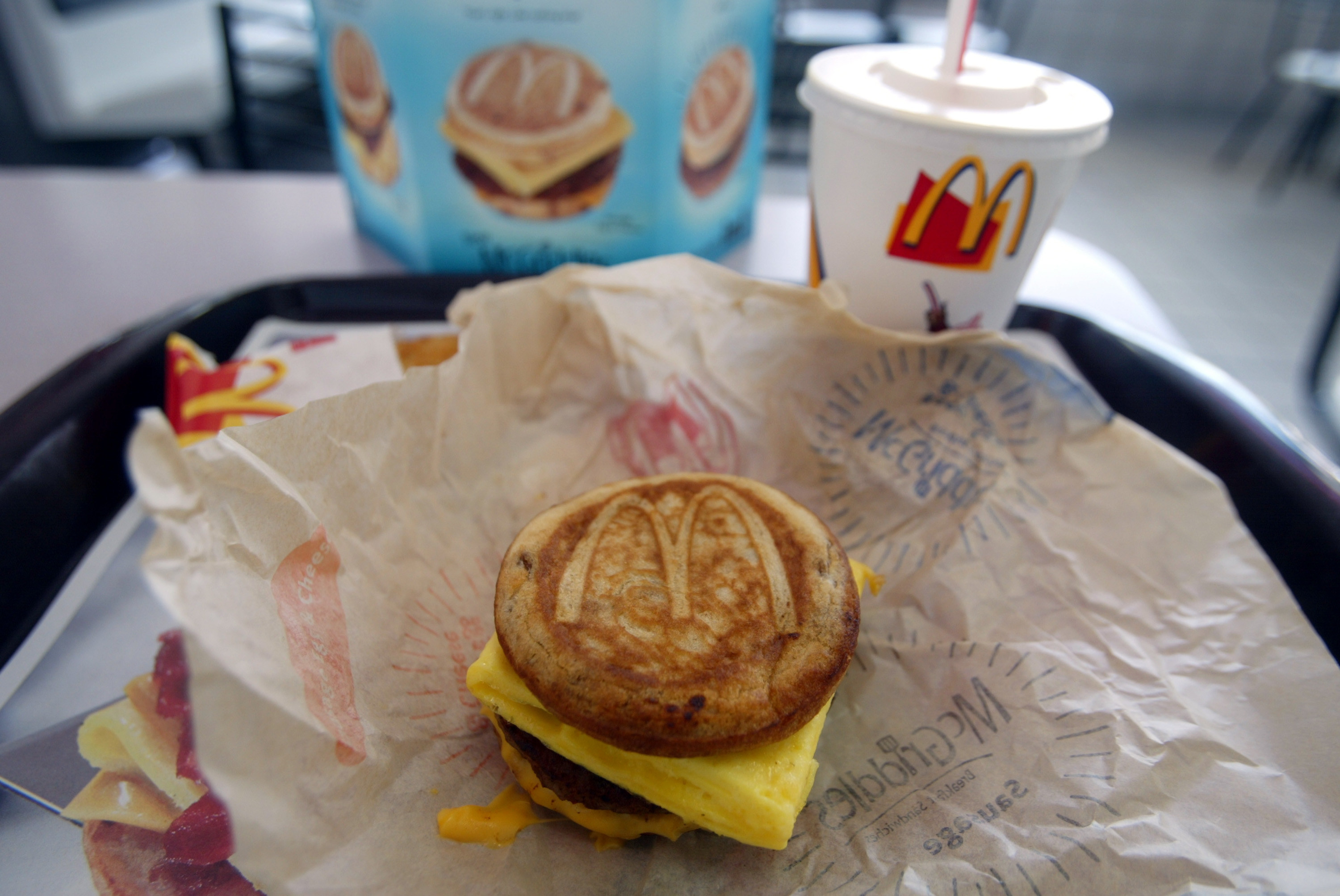 A McDonald&#x27;s breakfast sandwich.