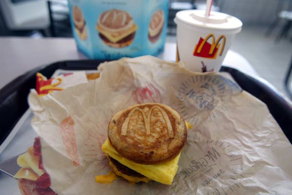 A McDonald's breakfast sandwich.