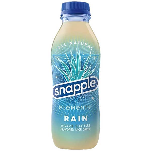 A bottle of Snapple Elements "rain."