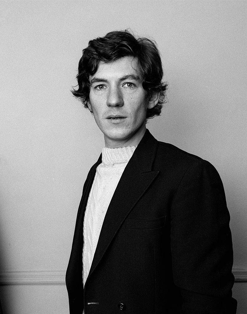 black and white photo of a young McKellen