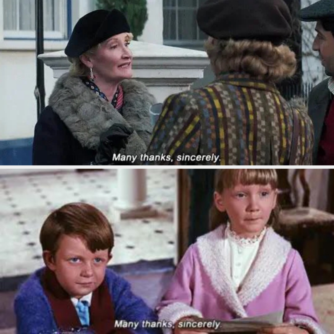 Screenshots from &quot;Mary Poppins Returns&quot; and &quot;Mary Poppins&quot;