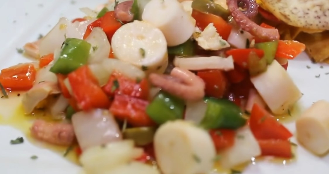 A plate of octopus salad