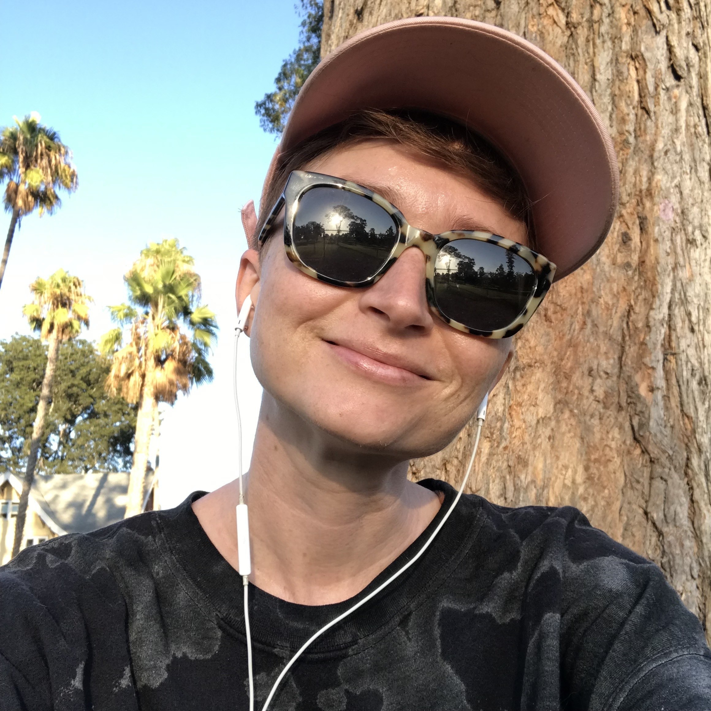 the author sitting in a park