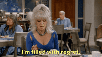 older woman saying, I&#x27;m filled with regret