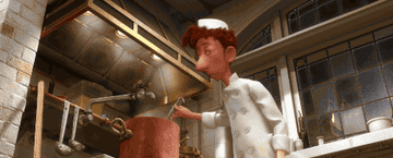 Animated chef tasting the stew