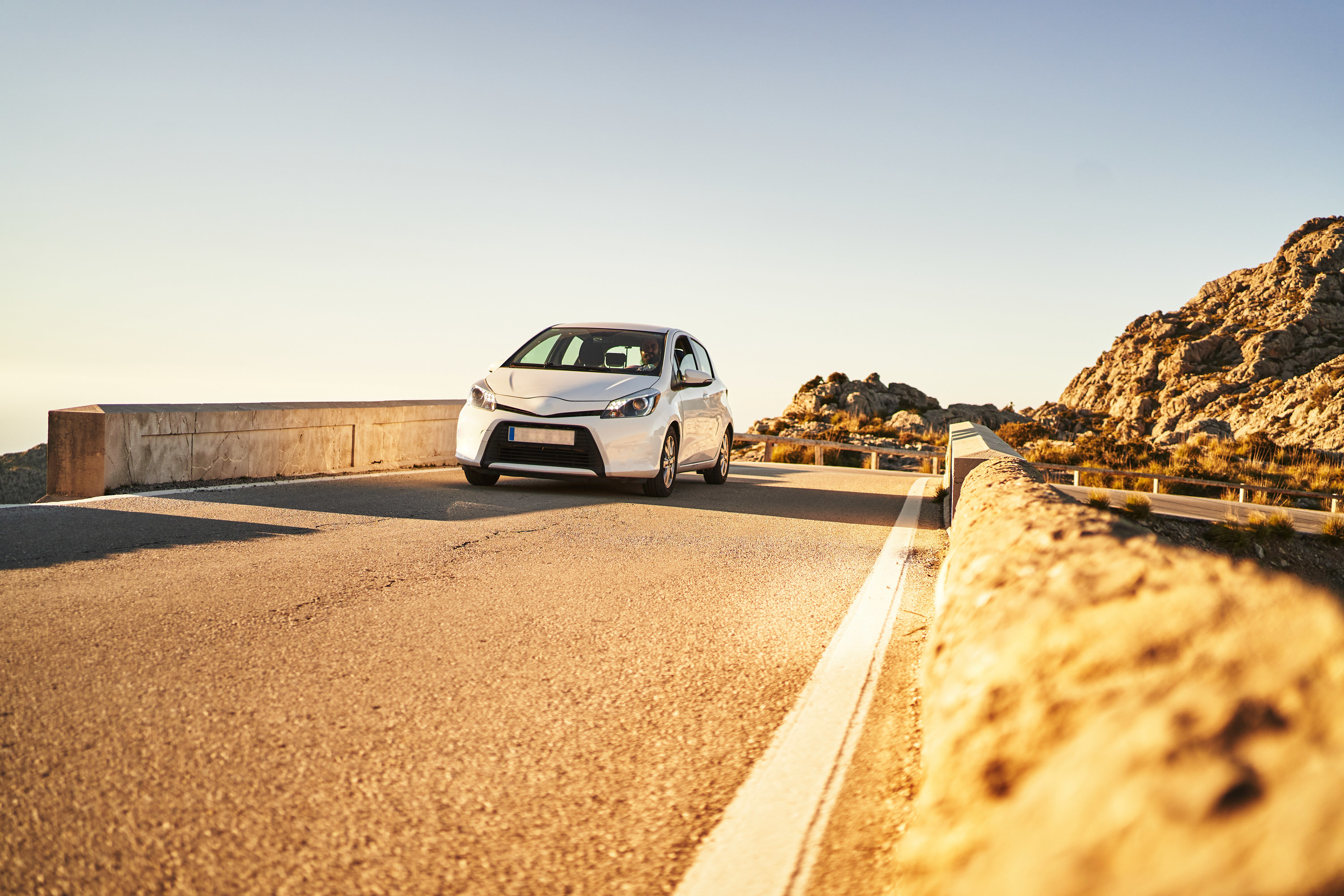 a car driving on the road