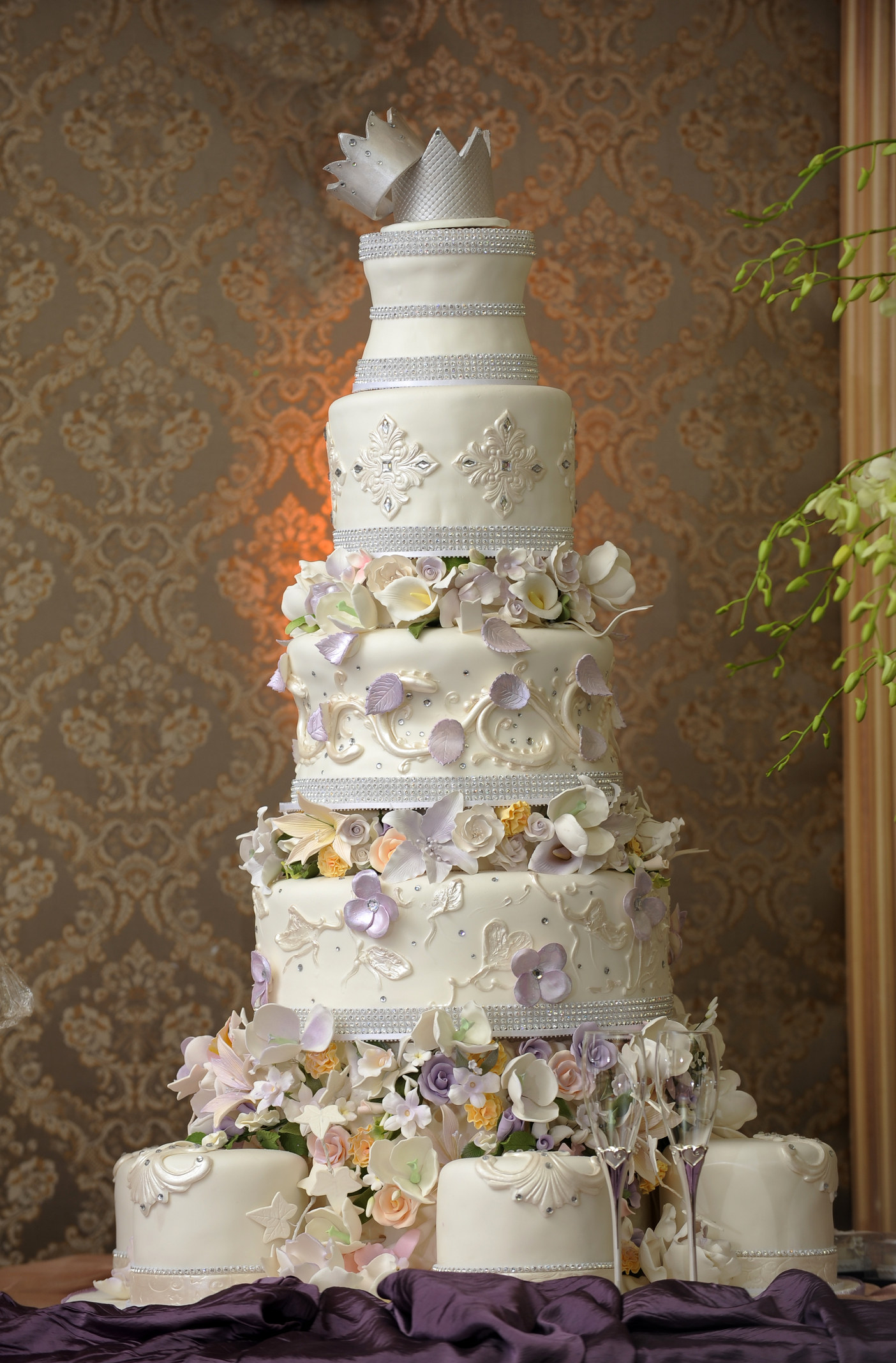 A large wedding cake