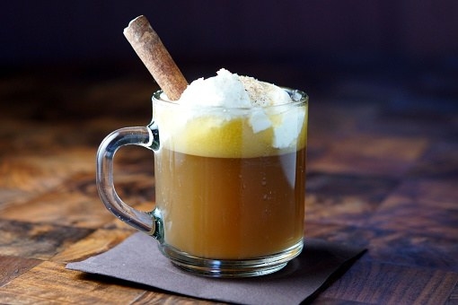 Hot cider with buttered rum