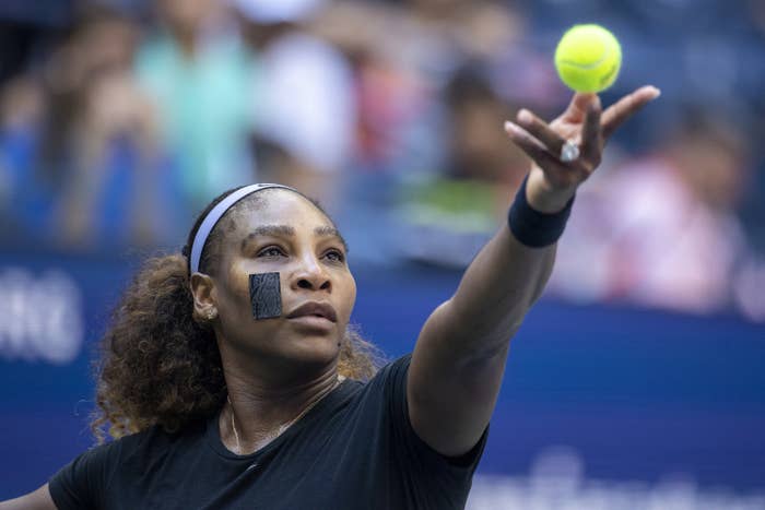 Closeup of Serena Williams playing tennis