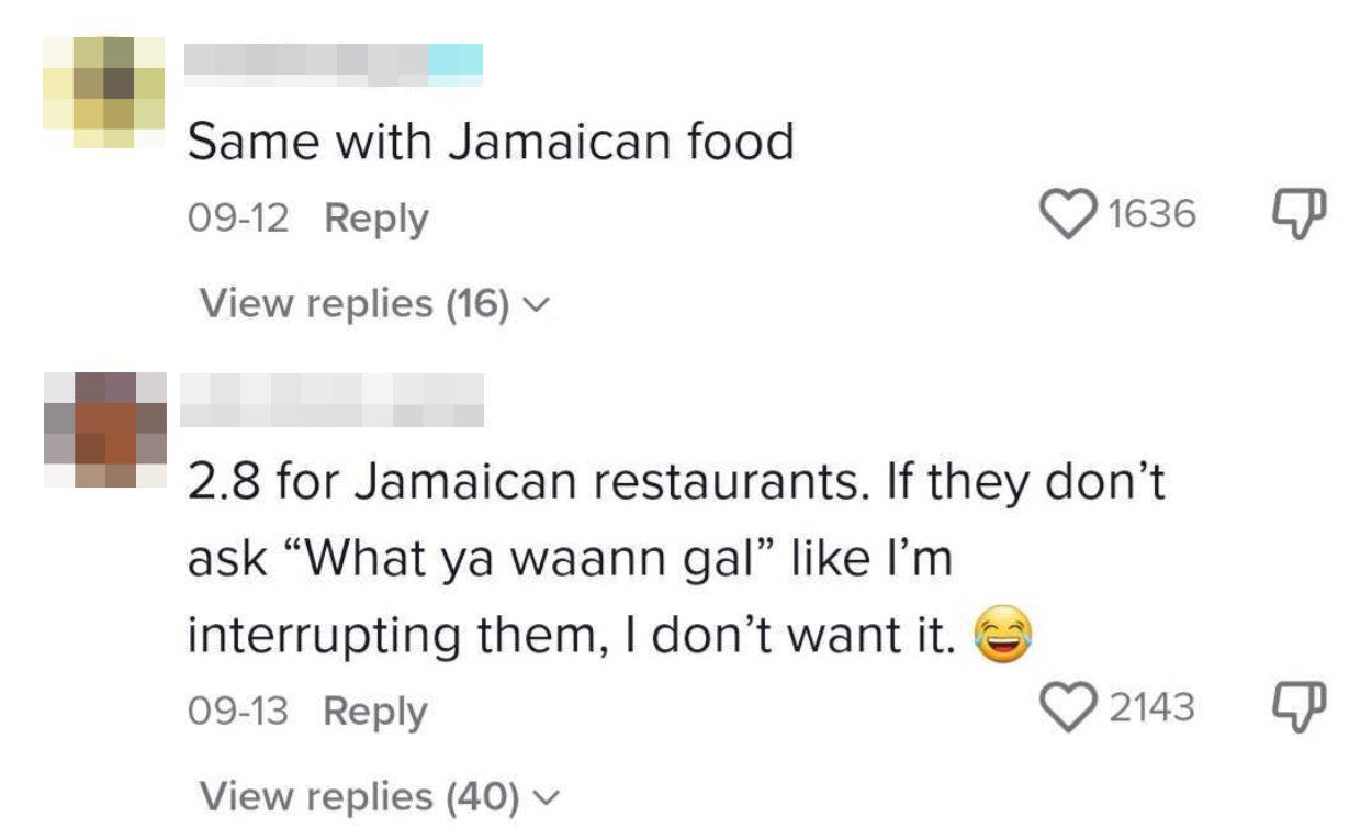 comments claiming that Wong&#x27;s rule work for Jamaican food