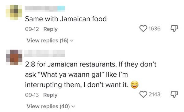 comments claiming that Wong's rule work for Jamaican food
