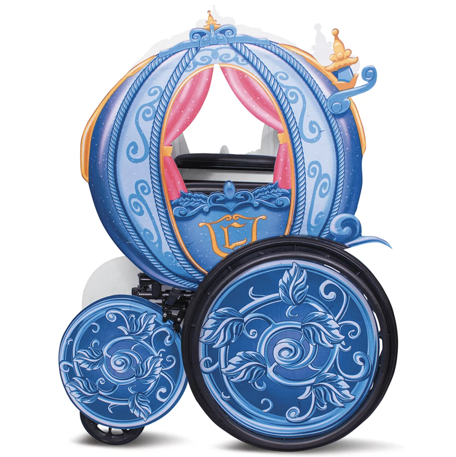 Cinderella carriage wheelchair cover that goes over toxp and on wheels