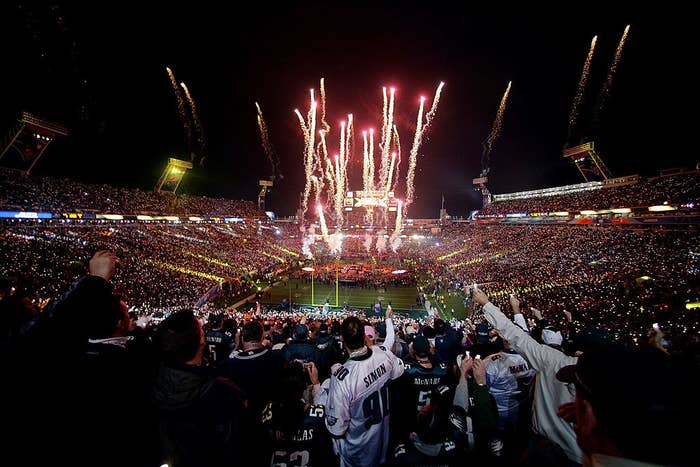 A halftime show as seen from the stands