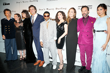 Harry Styles, Katie Silberman, Sydney Chandler, Douglas Smith, Asif Ali, Kate Berlant, Olivia Wilde, Nick Kroll and Gemma Chan attend the "Don't Worry Darling" NYC premiere.