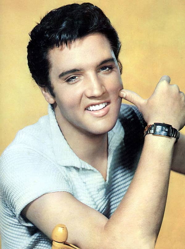 portrait of Elvis smiling