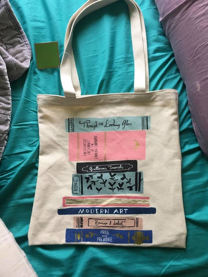 a reviewer&#x27;s photo of their tote bag