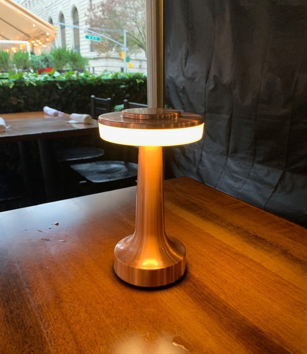 a reviewer&#x27;s lamp on a table