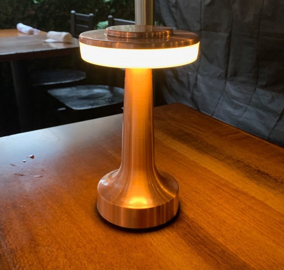 a reviewer's lamp on a desk