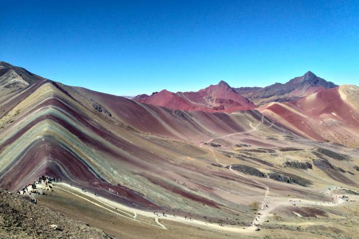 Rainbow-colored mountains