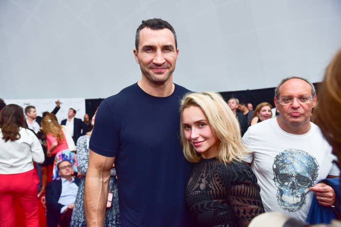 Hayden and Wladimir with their arms around each other