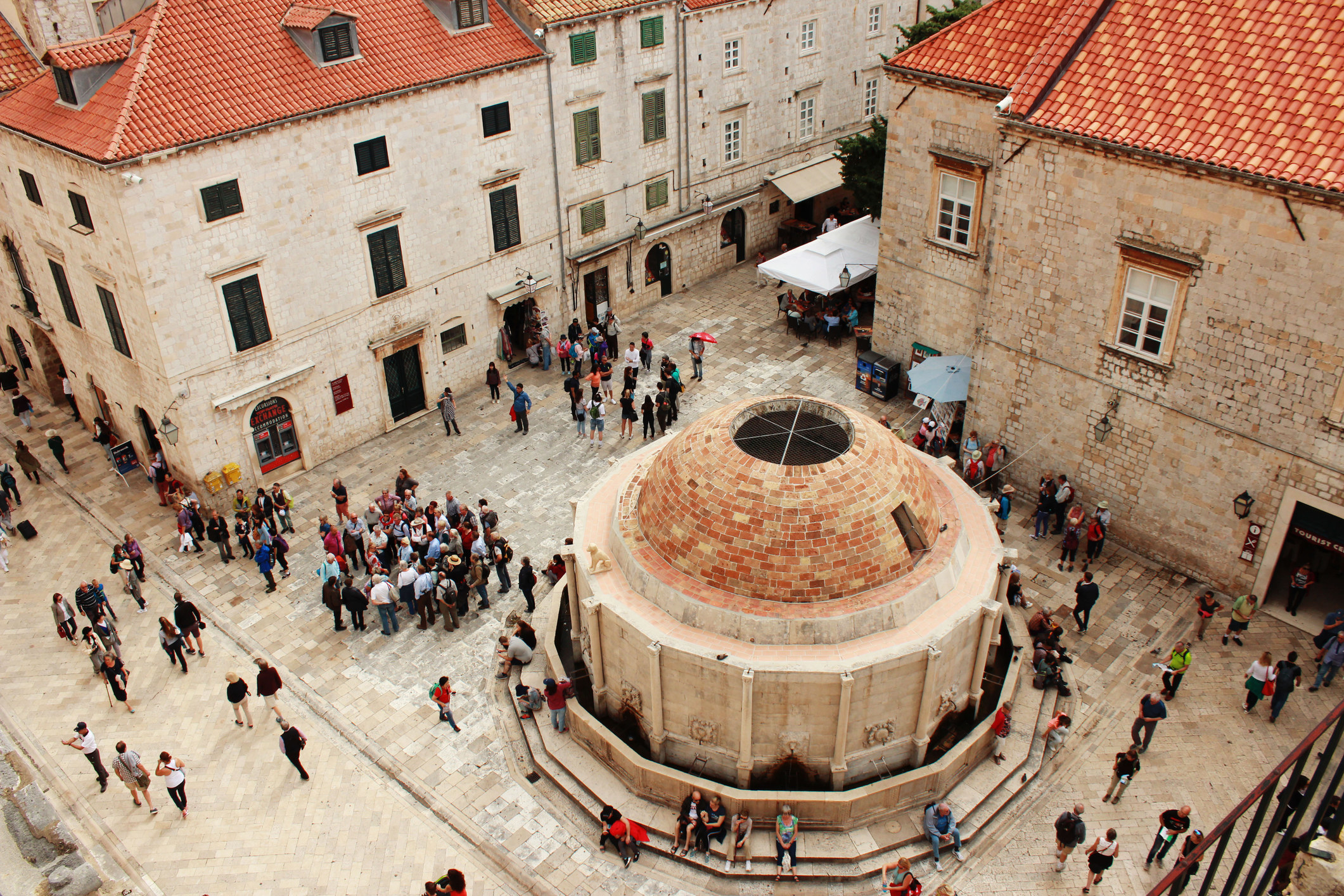 Tourists in the old city of Dubrovnik