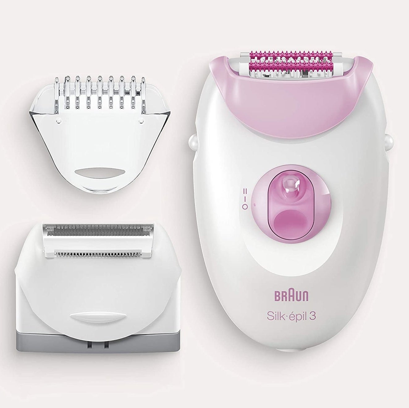 The epilator and two different heads