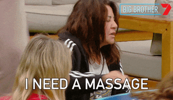 A person saying, &quot;I need a massage&quot;