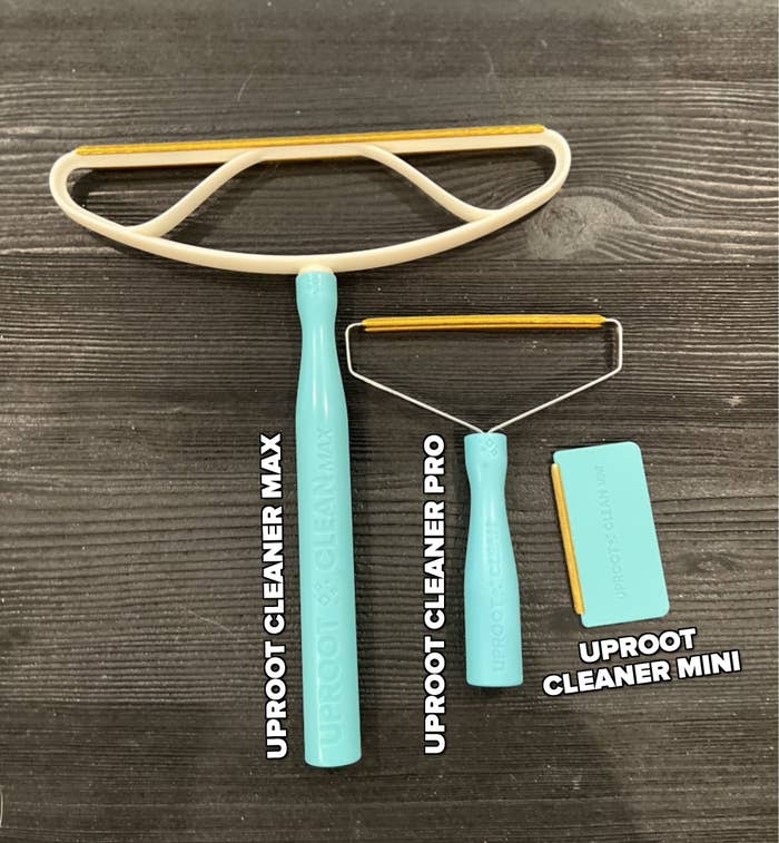 The three tools laying out from biggest to smallest, &quot;uproot cleaner max,&quot; &quot;uproot cleaner pro,&quot; and &quot;uproot cleaner mini&quot;