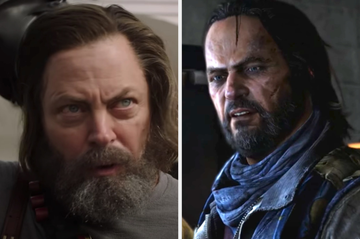 side by side of the two with similar hair and beards