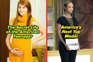 艾米在《美国少女的秘密生活》中怀孕了，泰拉在《全美超模大赛》中抱着模特照片