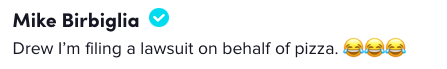 The lawsuit comment was left by comedian Mike Birbiglia