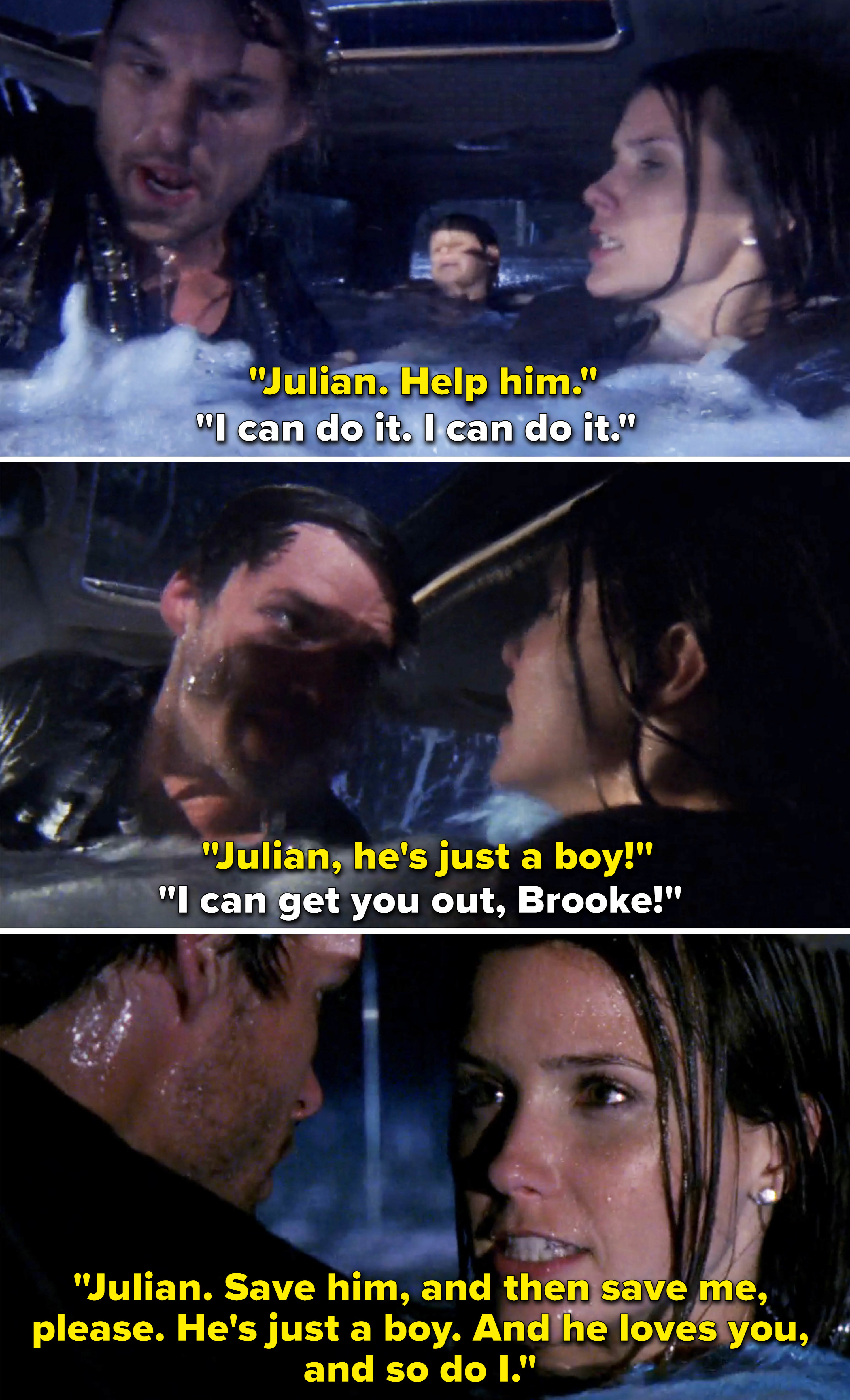 Brooke telling Julian to save Jamie first