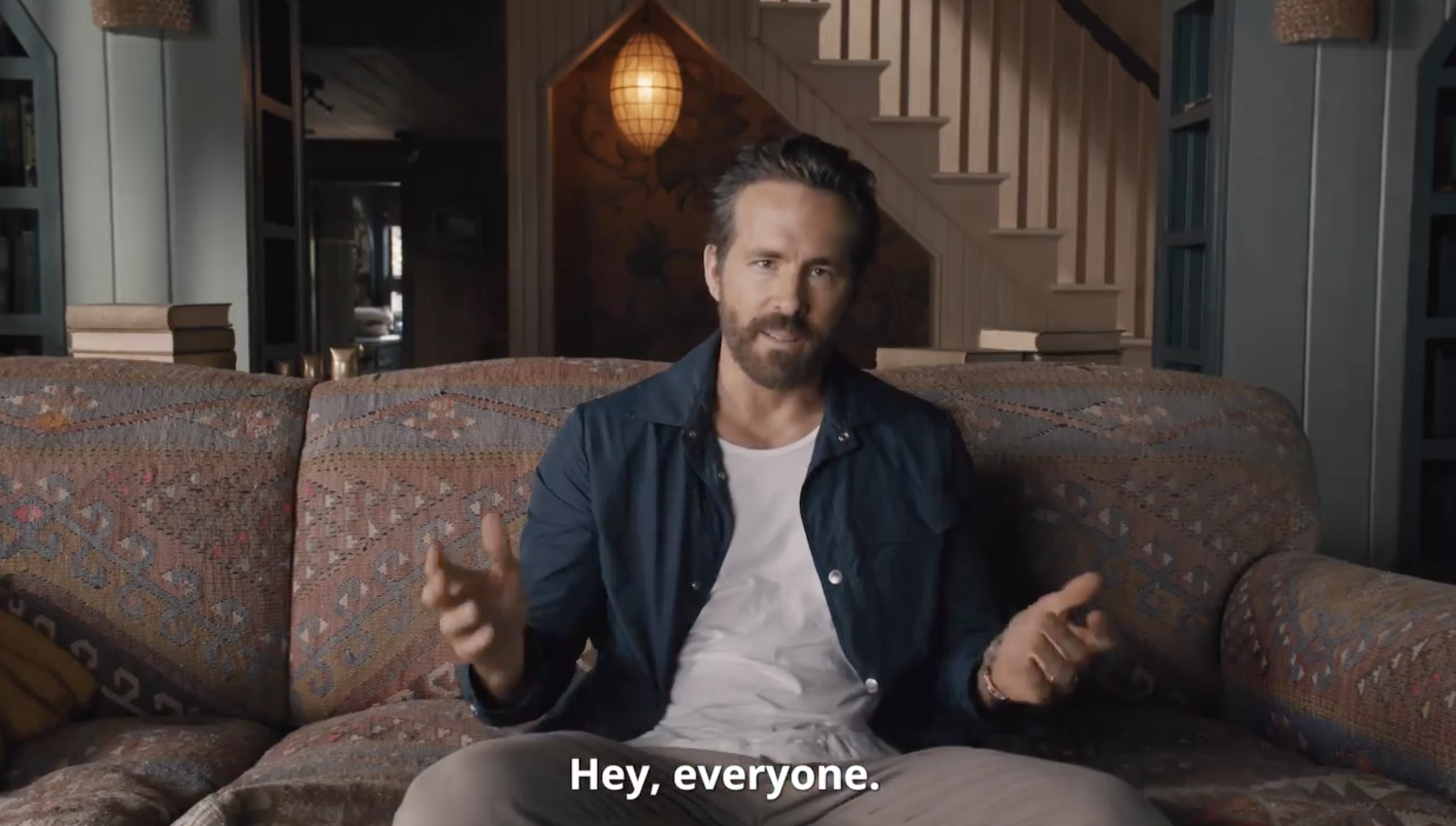 Ryan Reynolds saying, &quot;Hey everyone&quot;