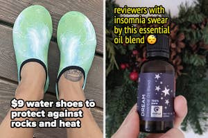 water shoes and essential oils 