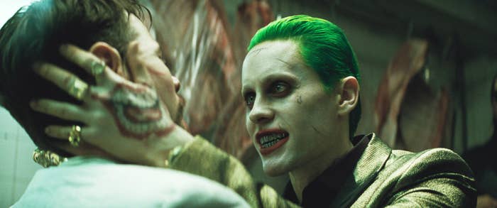 Leto as the Joker grabbing someone&#x27;s head