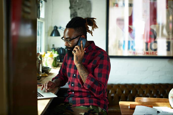 man on his phone