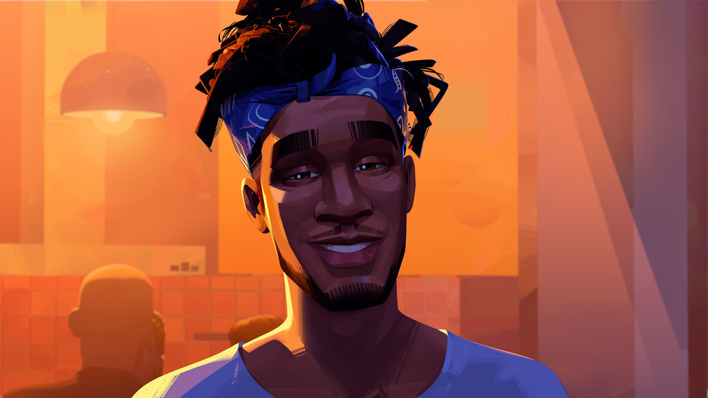 Cudi&#x27;s animate character smiling
