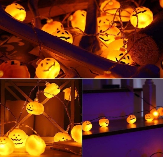 Cadenas de luces con forma de calabaza de halloween