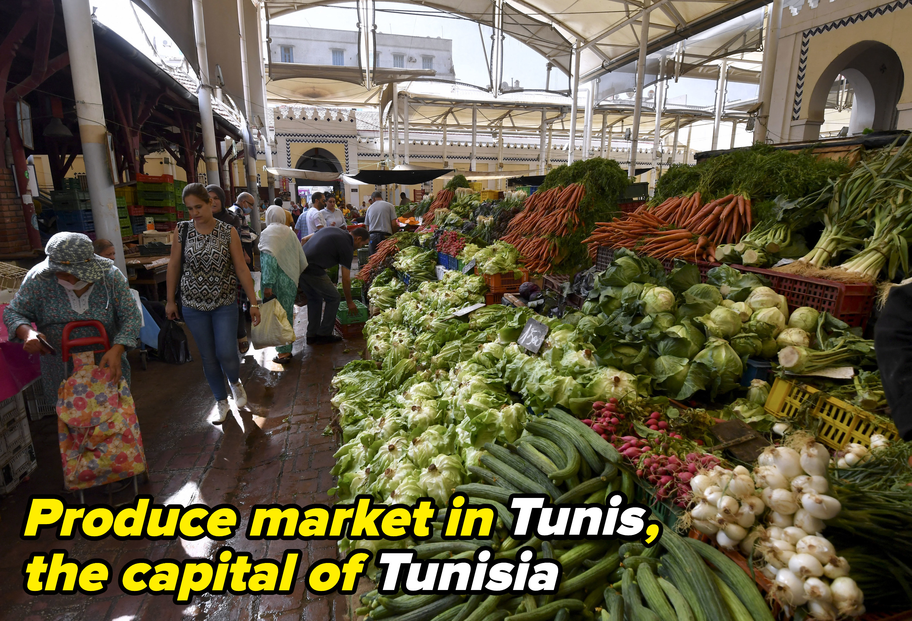Produce market in Tunisia