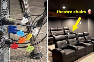 cable plugs and theatre chairs