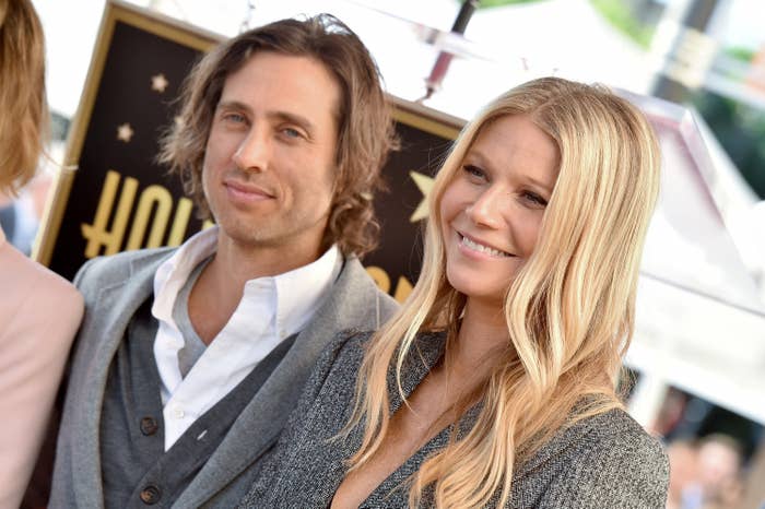 A closeup of Gwyneth and Brad