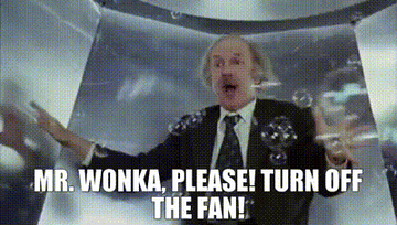 Jack Albertson as Grandpa Joe in Willy Wonka &amp;amp; the Chocolate Factory saying &quot;Mr Wonka, please turn the fan off&quot;