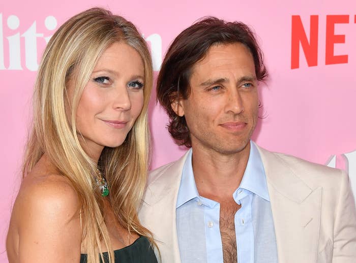 A closeup of Gwyneth and Brad