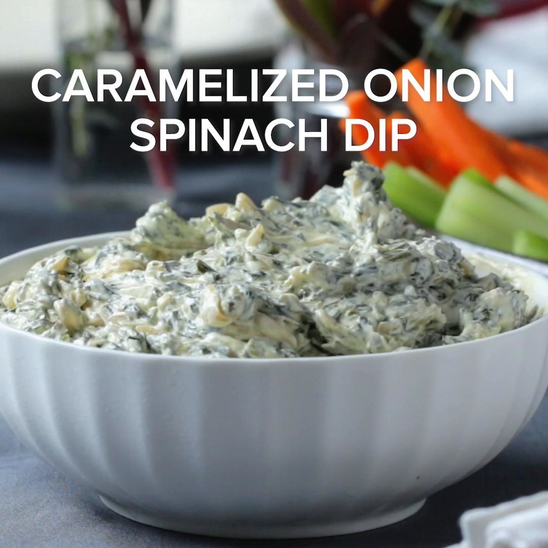 Caramelized Onion And Spinach Dip