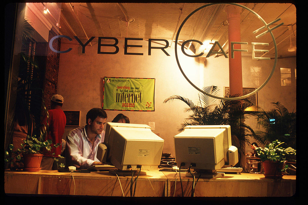 a cyber cafe