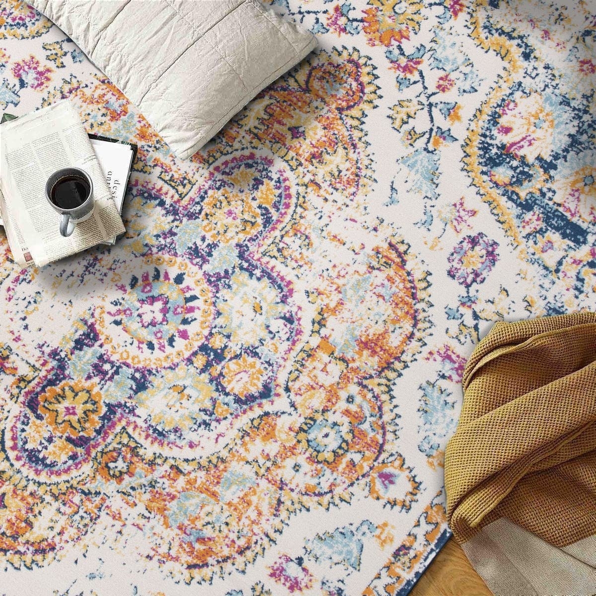 colorful boho design rug
