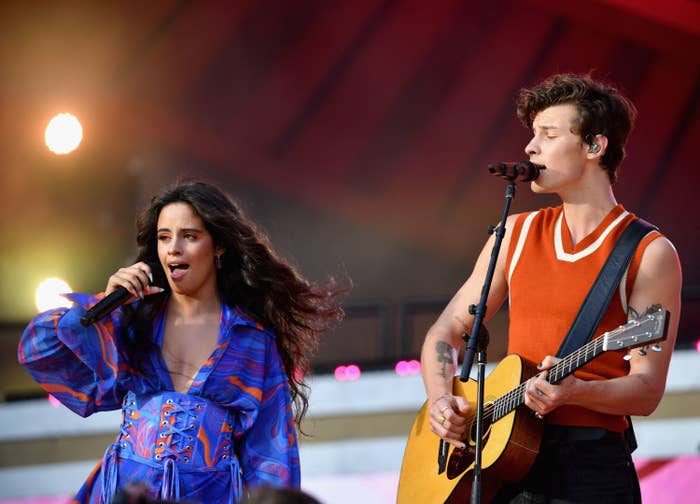 Camila Cabello and Shawn Mendes performing together onstage